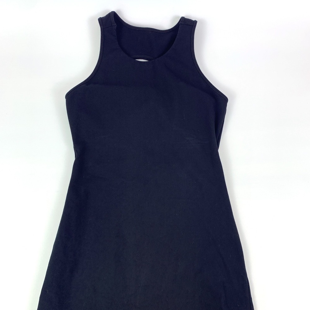 Free People Movement So Simple Dress Sz M Black Sleeveless Back Cut Out Side Sli - Picture 6 of 14